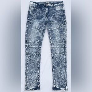 Reason Brand Acid Wash Moto Jeans – Size 34
